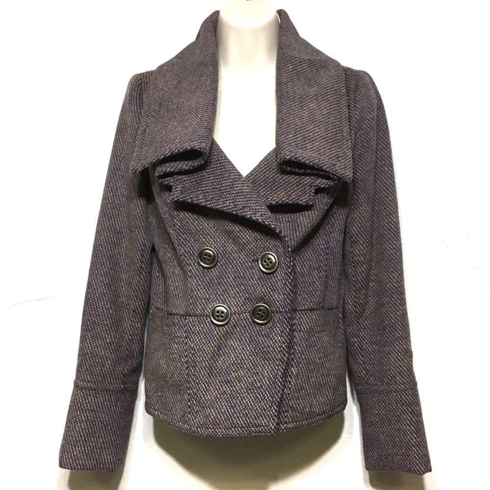 ANTHROPOLOGIE MILLARD FILLMORE HERRINGBONE ACADEMIC STEAMPUNK LAPEL JACKET COAT